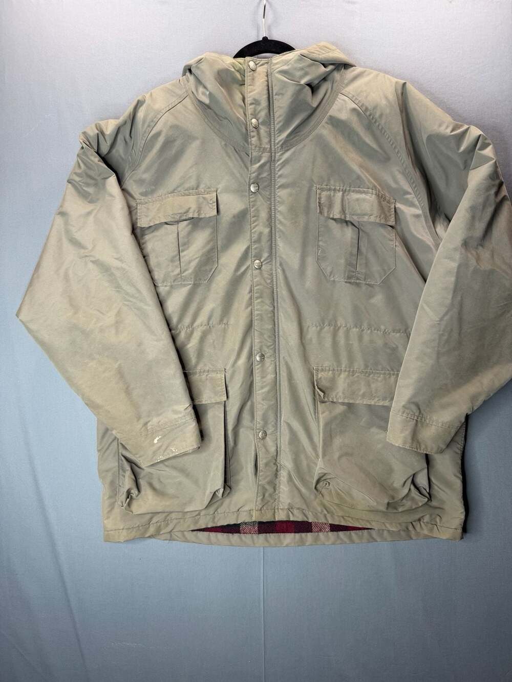 Vintage L.L. Bean Baxter State Parka Men's XL Tan Wool-Lined Made in USA